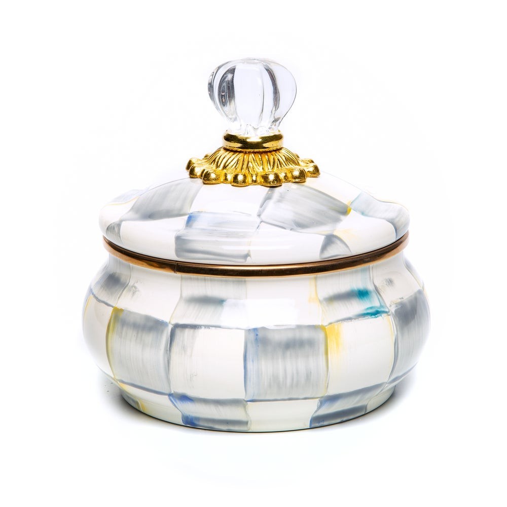 Brand New Mackenzie Chulds Sterling Check Squashed Pot