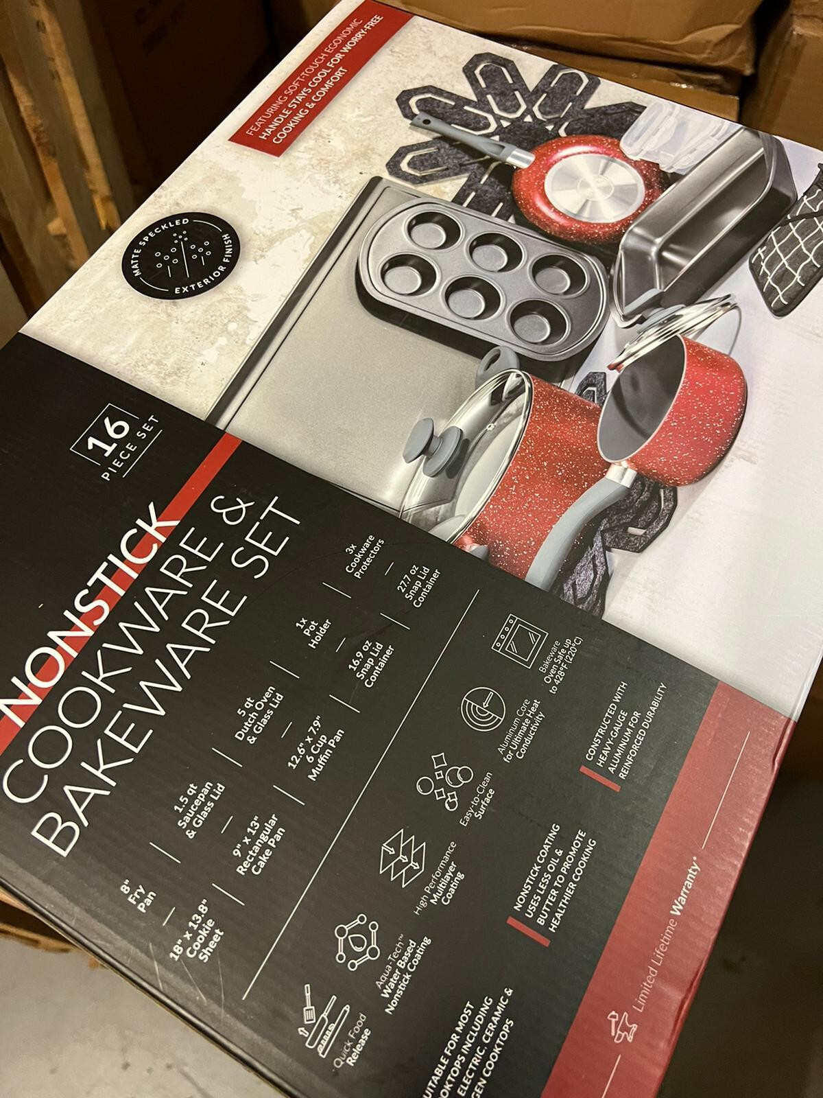 Brooklyn Steel Co. Venus Nonstick Aluminum 16-Pc. Cookware Set
