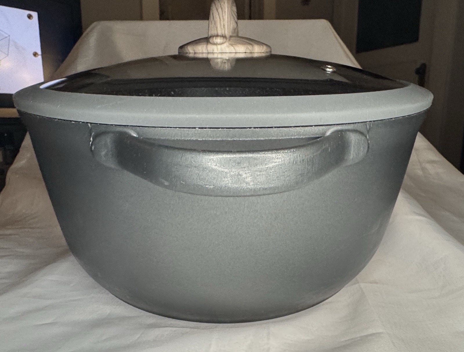D&W Deane & White 11″ NonstickLow Casserole Pan wLid Wood Effect Handle 4.2qt
