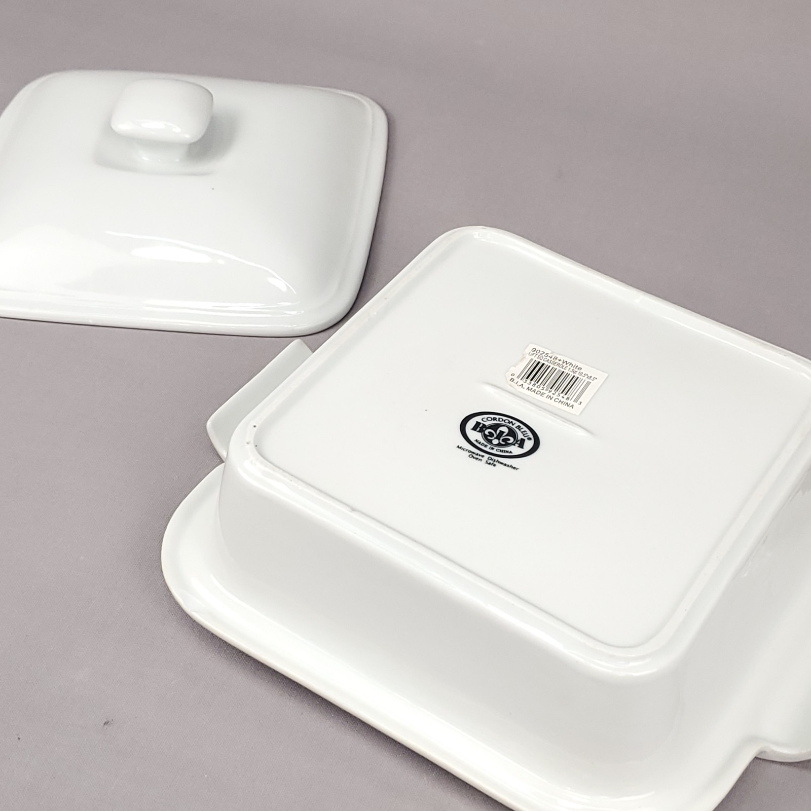 BIA Cordon Bleu Ceramic Covered Casserole Baking Dish 7″ x 7″ x 3″, White 1.5 qt