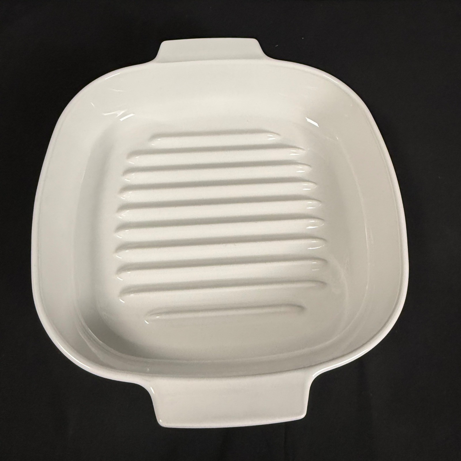 Corning Ware Just White 10″ Grill Pan MW-10-GR-B & Lid A-12-C Vintage 1979-86
