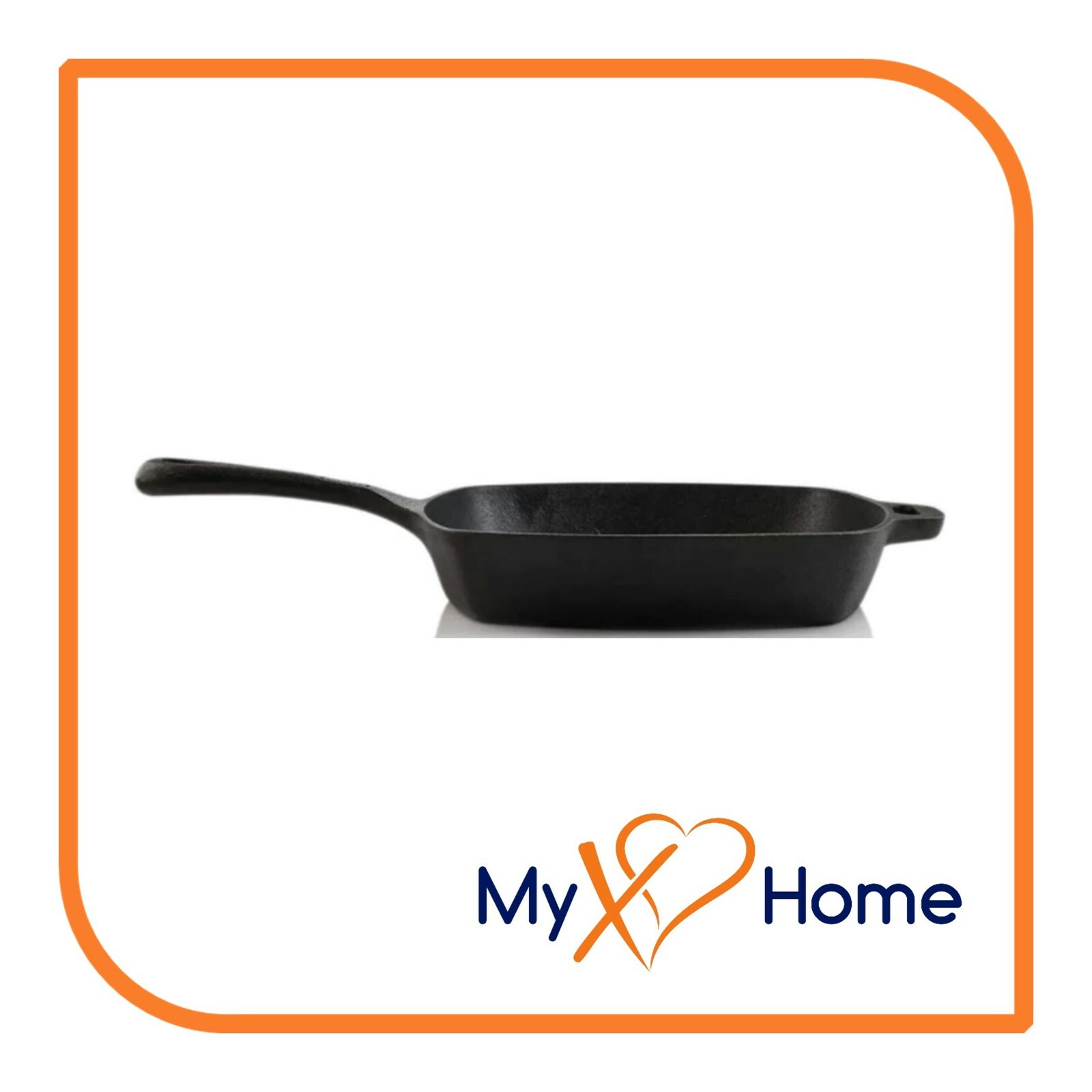 10 1/2″ Square Pre-Seasoned Cast Iron Skillet with Helper Handle (6 Skillets)