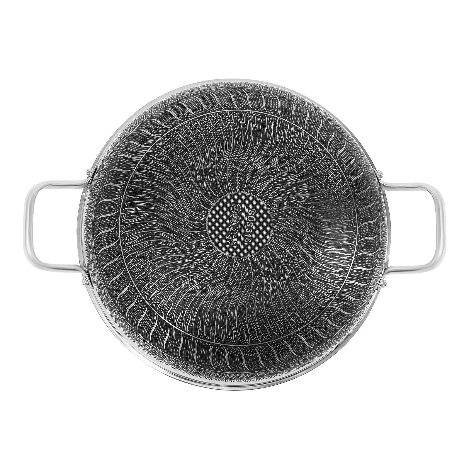 13.19*3.7in Skillet With Lid 14 Inch Non Stick Paella Pan SS Frying/Cooking Pan