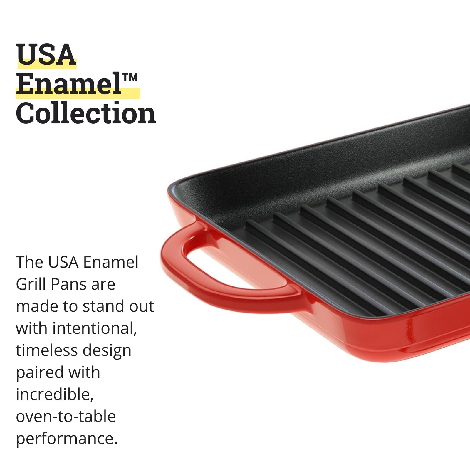 Lodge 12.5 X 8 Inch Enamel Cast Iron Grill Pan – – Use In The Oven On