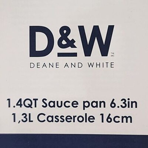 D&W Premium Cookware 6.3in Saucepan Casserole Nonstick With Lid 1.4Qt Black