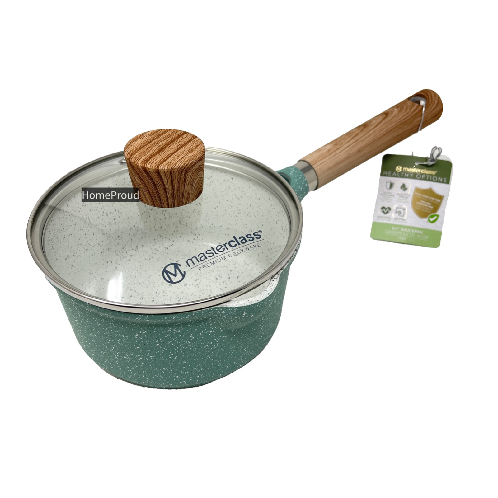 Masterclass Sauce Pan Nonstick Ceramic Coating Small 6.5 inch 1.5 Qt Casserole