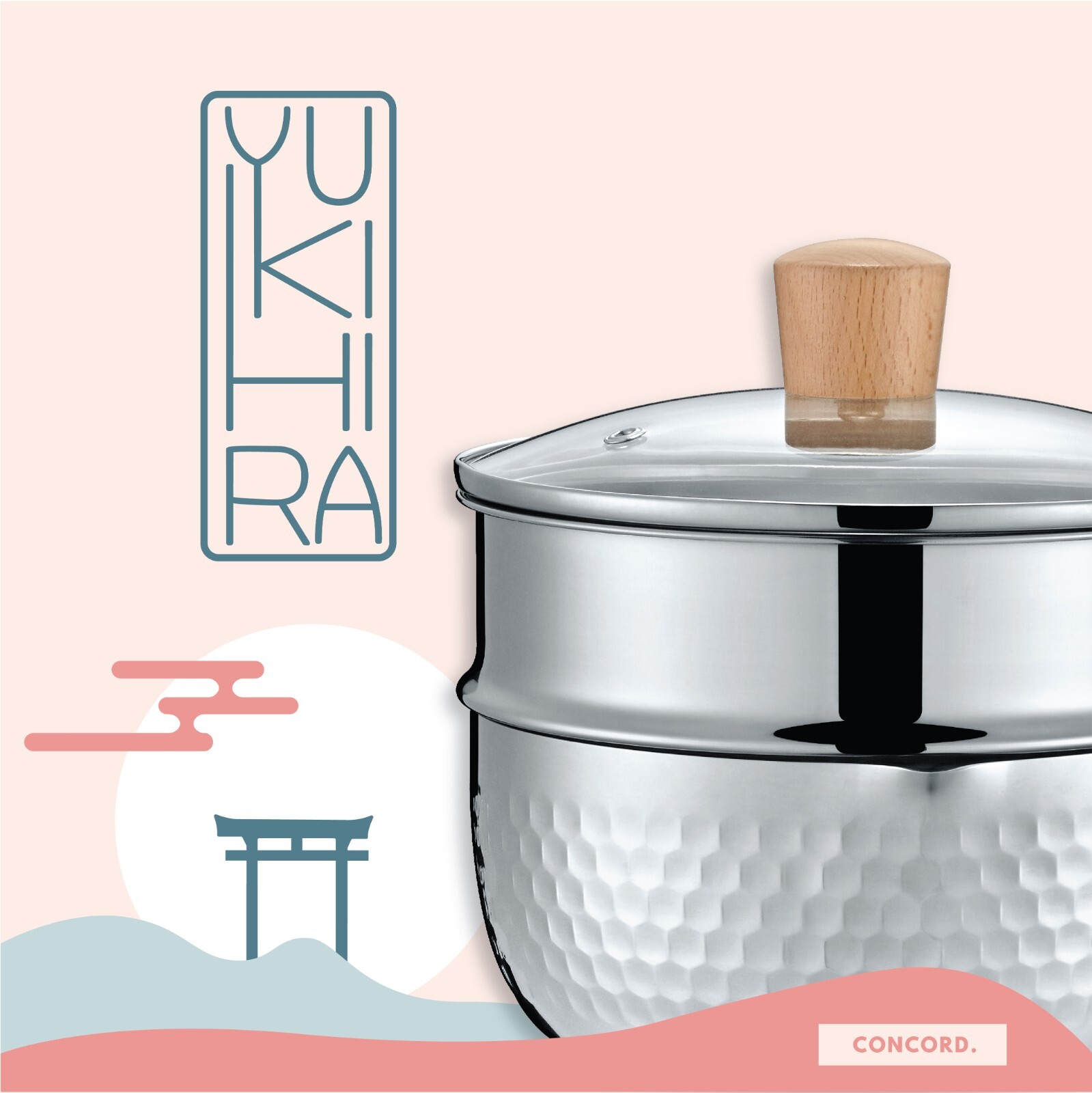 CONCORD 2 QT Yukihira Stainless Steel Pan with Steamer