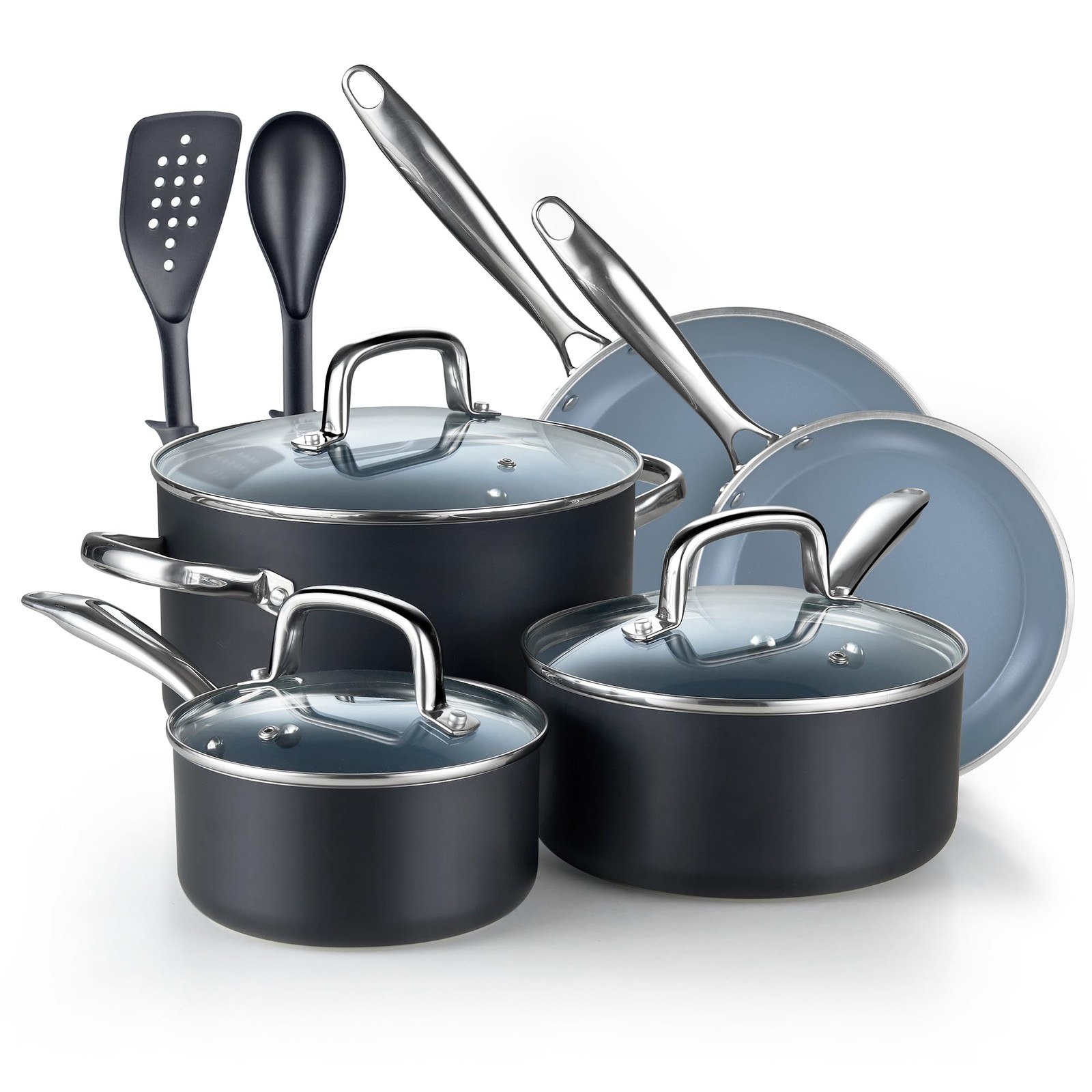 Cook N Home Classic Pots And Pans Nonstick Ceramic Kitchen Cookware Sets