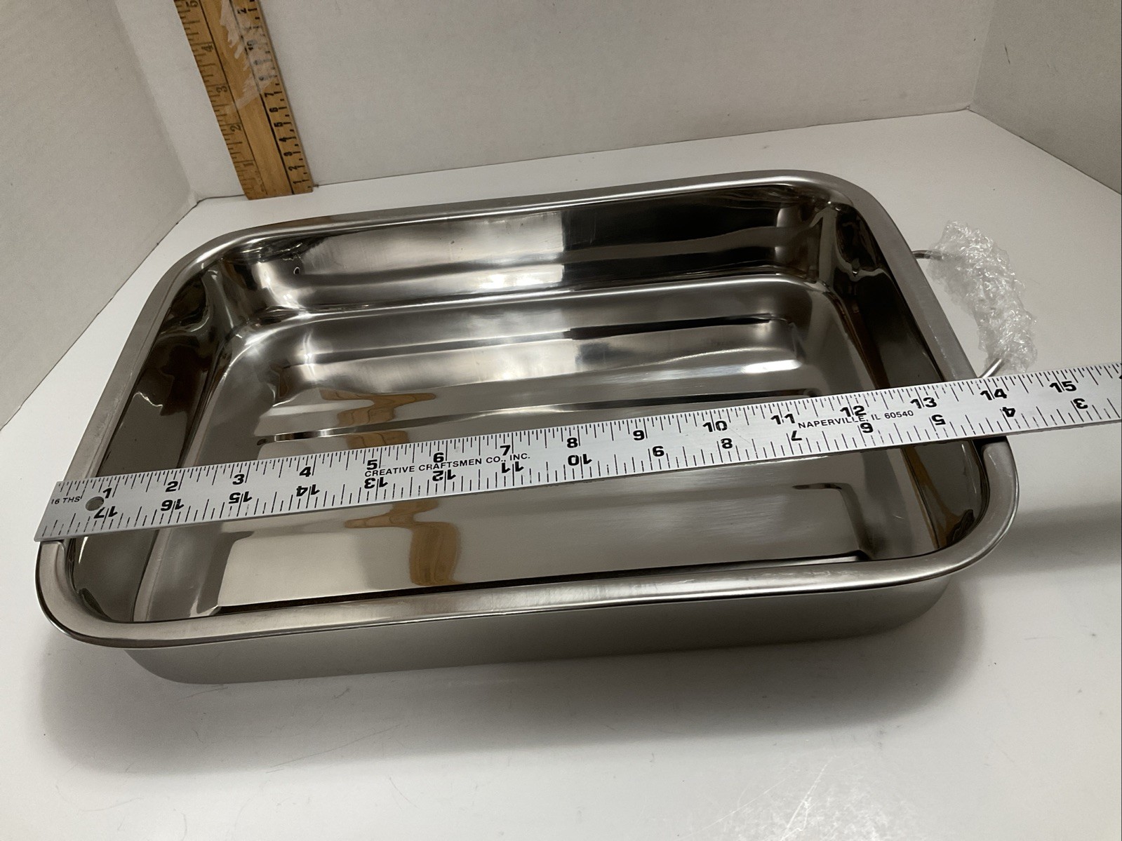 NEW BASIC ESSENTIALS ROASTER PAN & RACK STAINLESS STEEL NIB