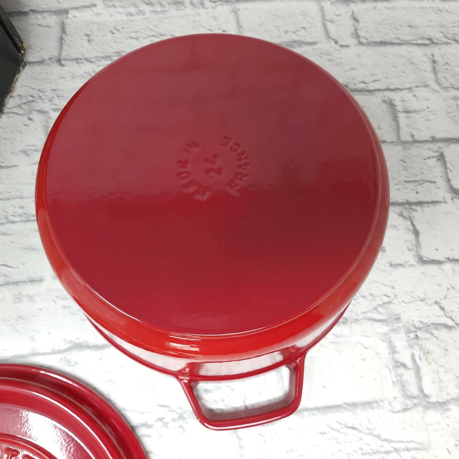 Staub 4 Quart Round Enameled Cast Iron Cocotte, Red Cherry