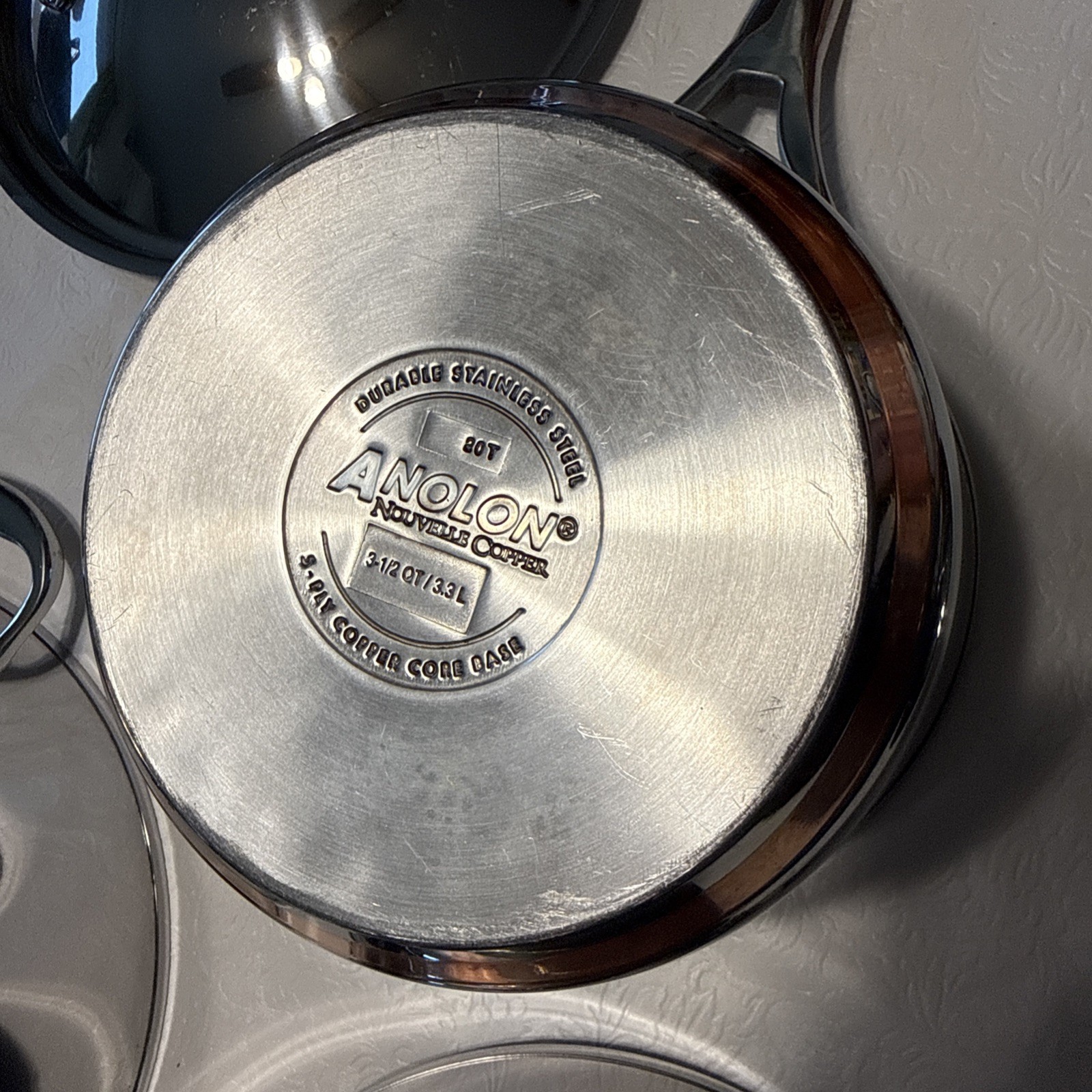 Anolon Nouvelle Copper Stainless Steel 3-Ply Copper Core Base Cookware 6 Pieces