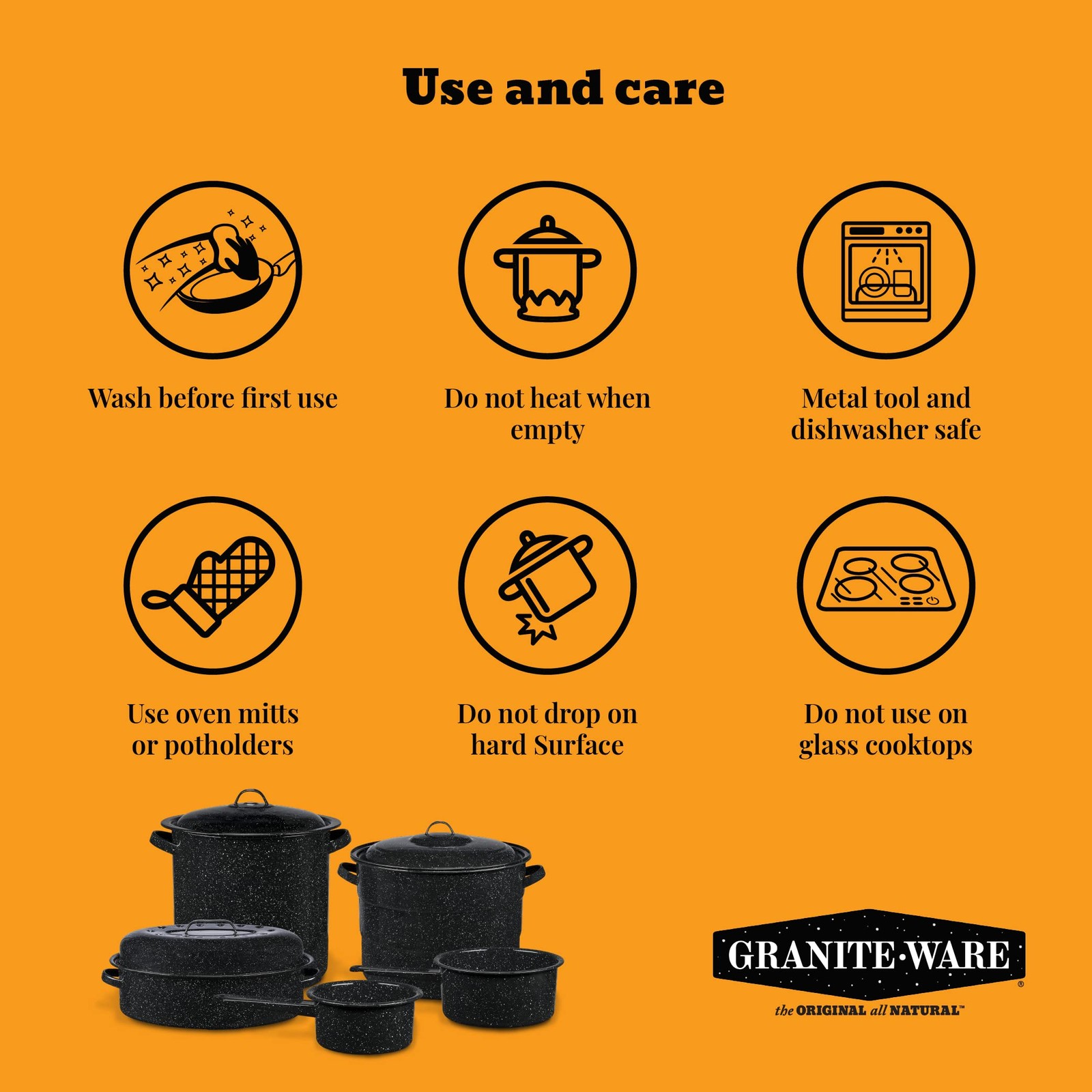 Granite Ware 21-Quart Stockpot Large Capacity for Soups Stews Pasta – Durable…