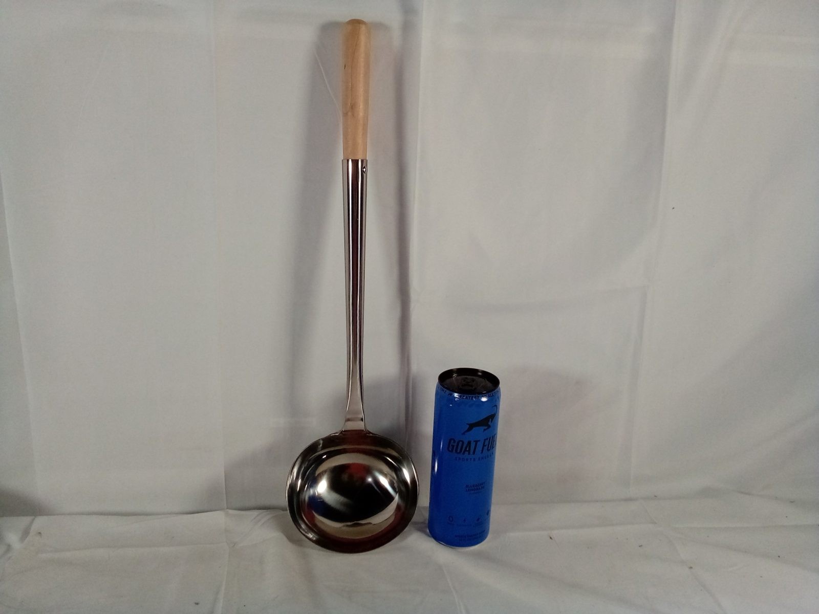 Emperor’s Select Lot of 5 Wok Ladles 7.5oz Stainless Steel 17.5″ Wooden Handle