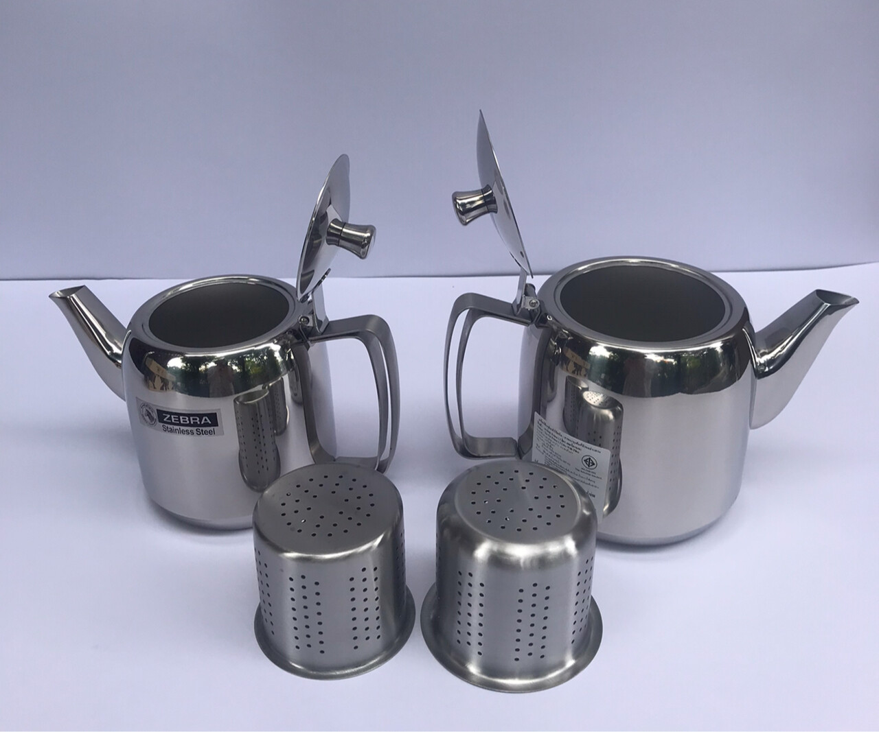 Thai Zebra Brand Prima Tea Pot Kitchenware Silver Stainless Steel Free Filter