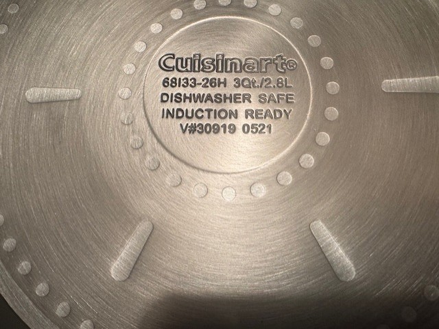 NEW CUISINART 500* F DC INDUCTION + ALL STOVES HARD ANODIZE 3 QT CVD SAUTE PAN