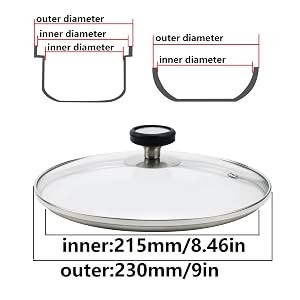 6 Inch Universal Tempered Glass Pot Lid Glass Covers for Frying Pan Wok Pot
