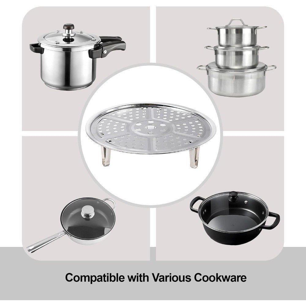 Premium Stainless Steel Steamer Rack with Removable Stand 8.6 Inches Pot