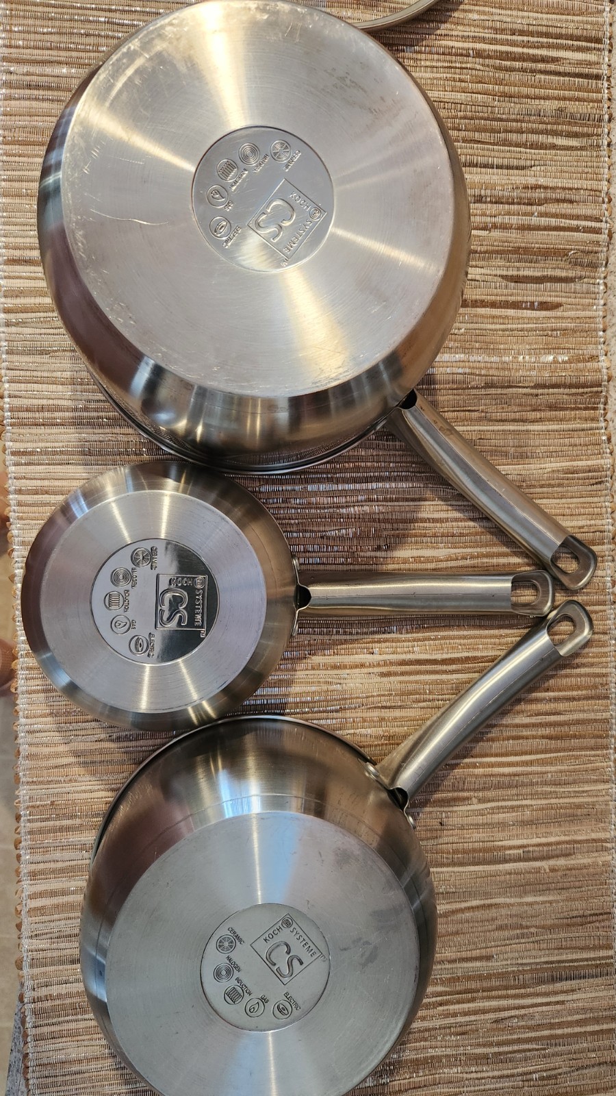 KOCH SYSTEME CS Stainless Steel Saucepan Set, 1QT 2QT 3QT Sauce Pan, Premiu…