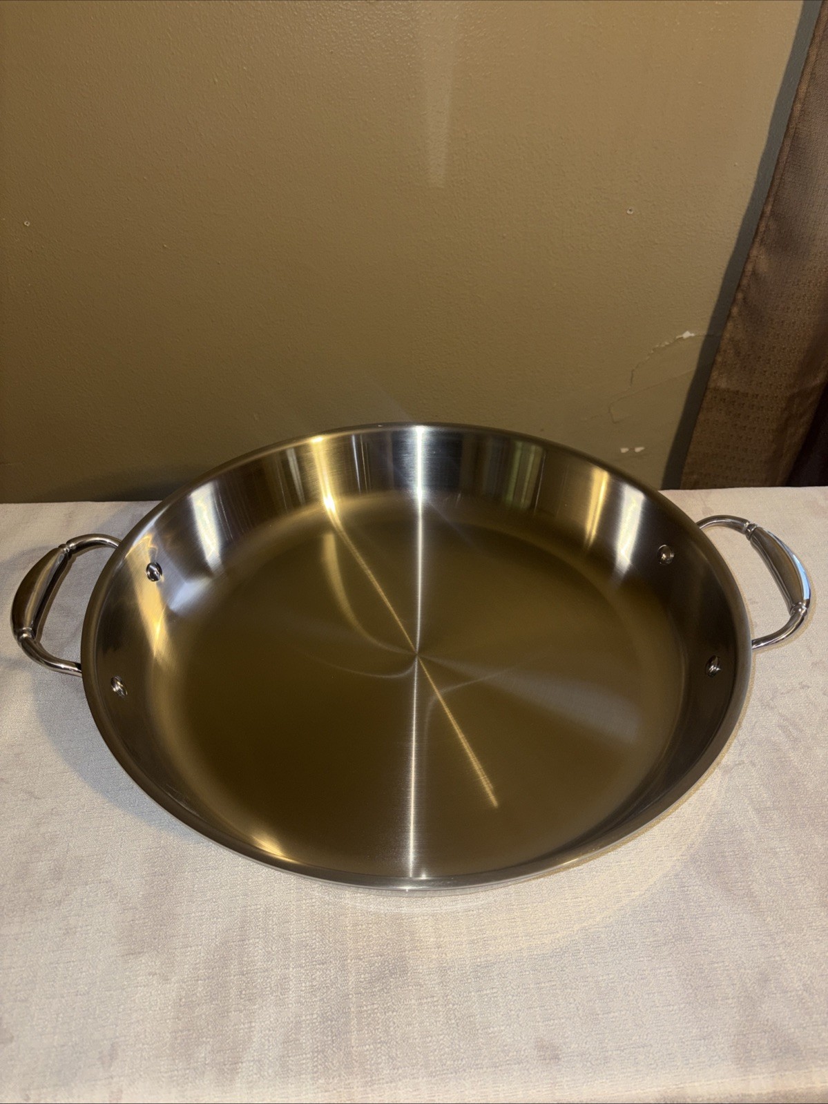 Princess House Tri-Ply Stainless Steel 15”/38.1 cm Paella Pan 10838