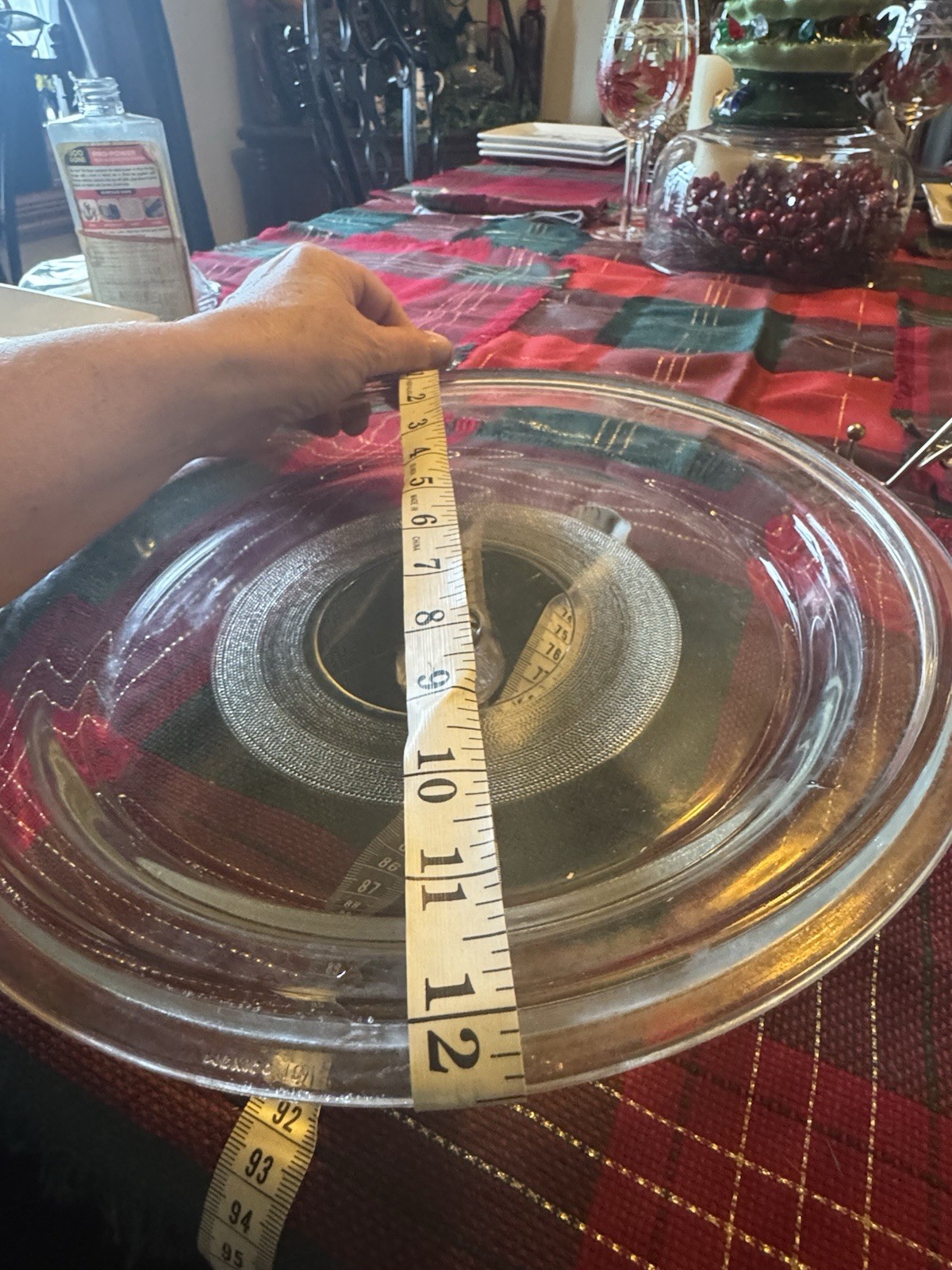 Mexico 9 Glass Lid 11 1/2 inches inside diameter and 12 1/4 outside diameter