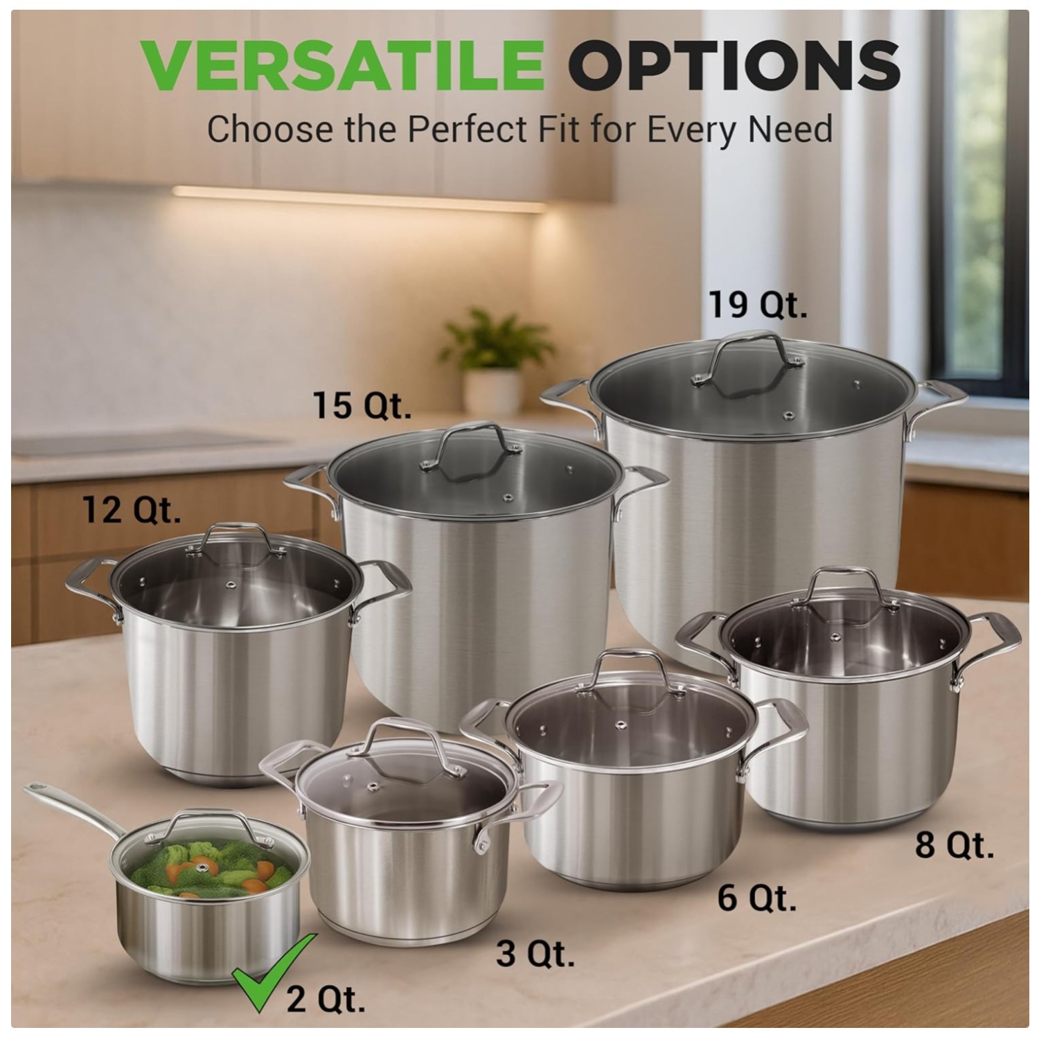 Mirror Polished 2 Quart Saucepan with Impact Bonded Base
