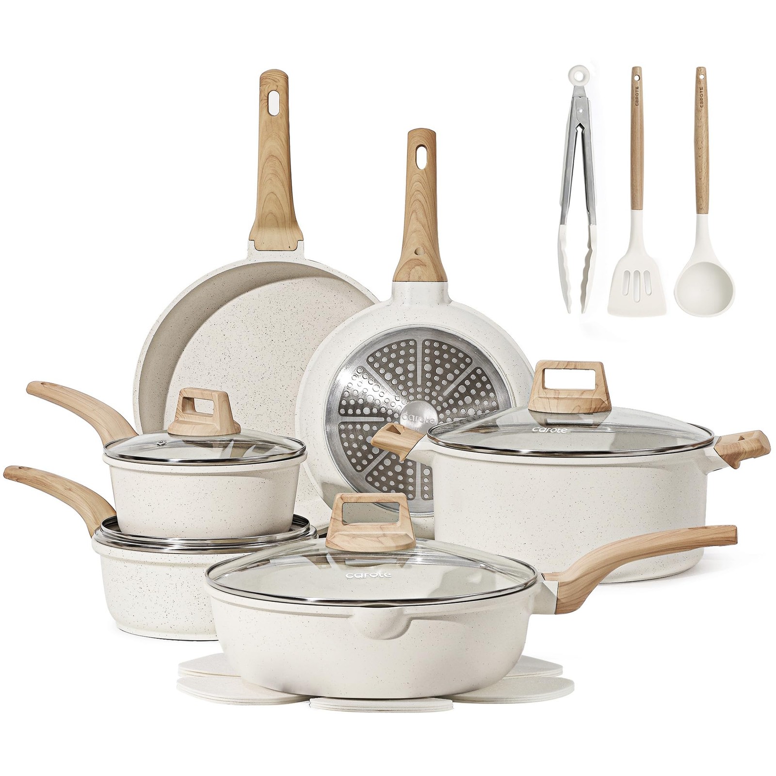 16pcs Nonstick Cookware Sets, Pots and Pans Set