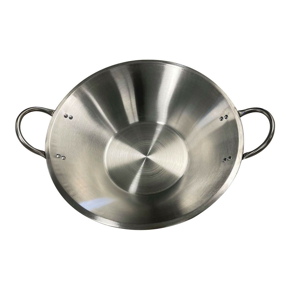 30-3/4”L x 24-5/8”W x 9-1/2”H Carnitas Cazo Stainless Steel Caso Pot Pan Wok
