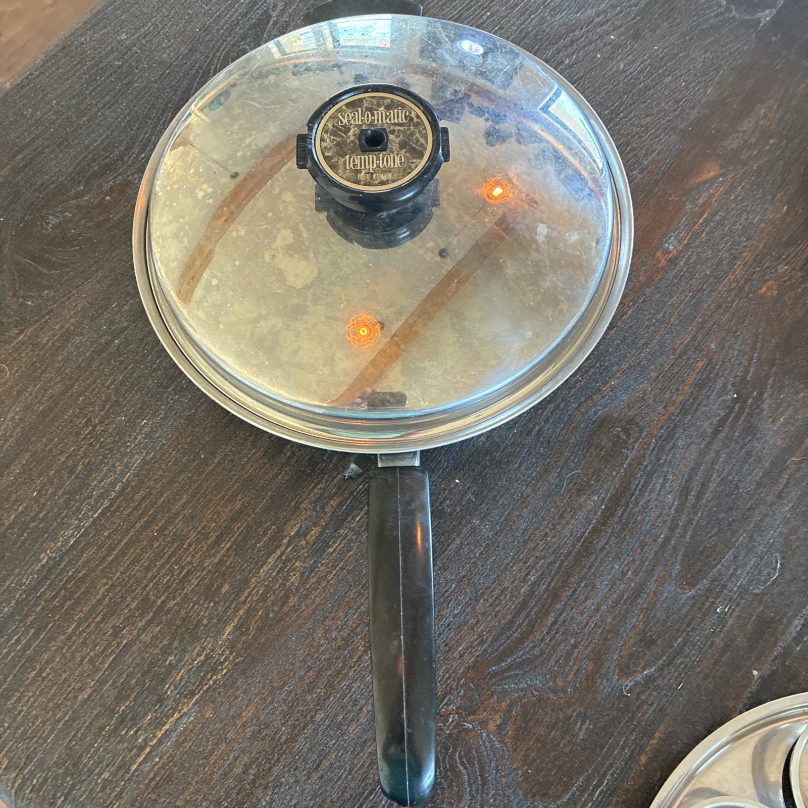 Vintage Seal-O-Matic Thermium Multi-Plex Steel Skillet W/Lid And Egg Poacher