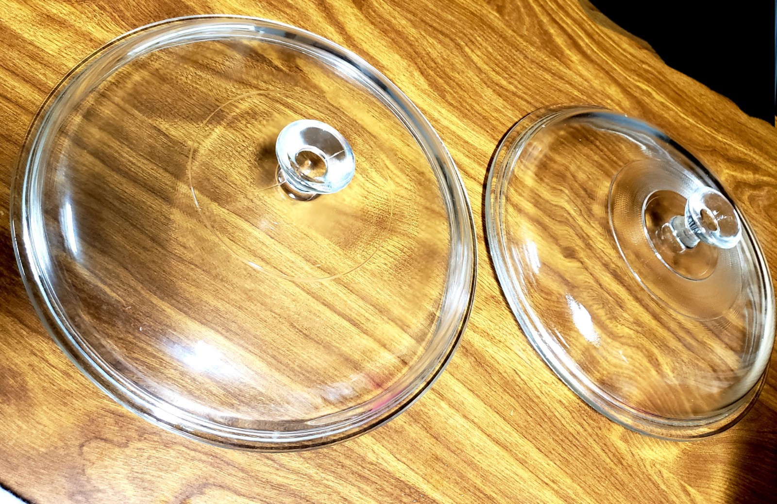 PYREX Clear Glass Round Replacement Lids Set of 2 Microwaveable