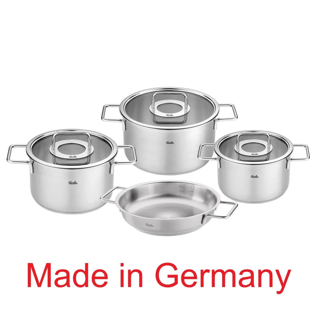 Fissler Pure Collection 7 piece Stainless Steel Cookware Set with Glass Lid ✅✅✅✅