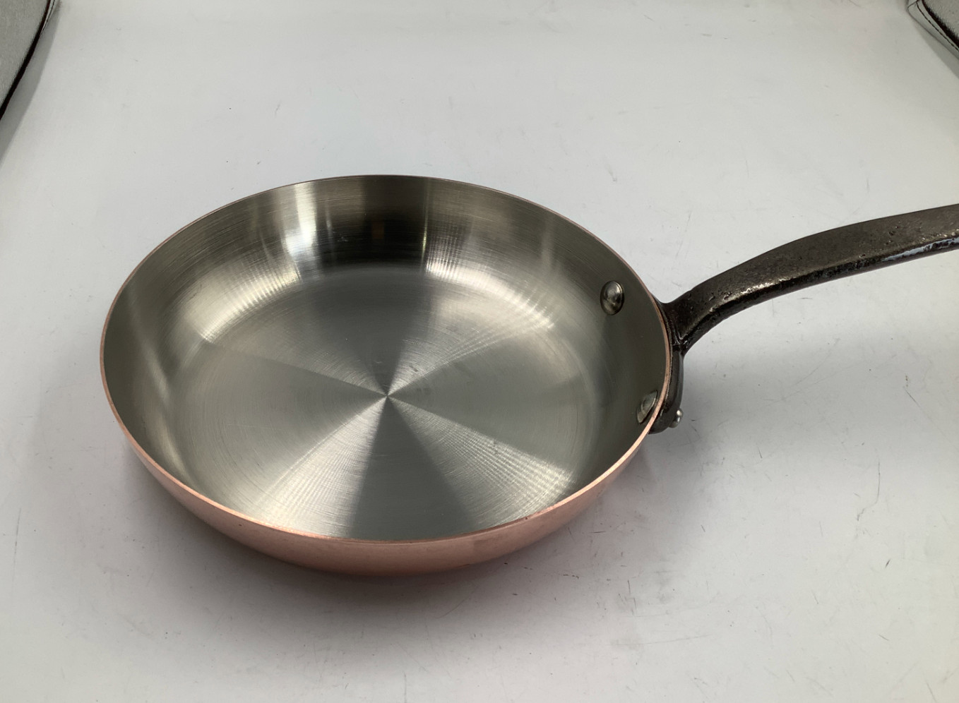 Mauviel M’Heritage M150CI Polished Copper & Stainless Steel Frying Pan, 8.2 In
