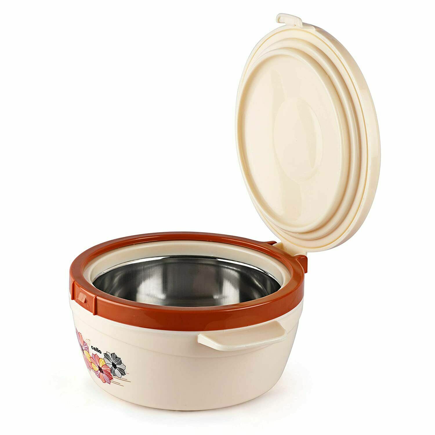 Top Plastic Casserole with Lid, 1.5 Liters, Ivory/Brown
