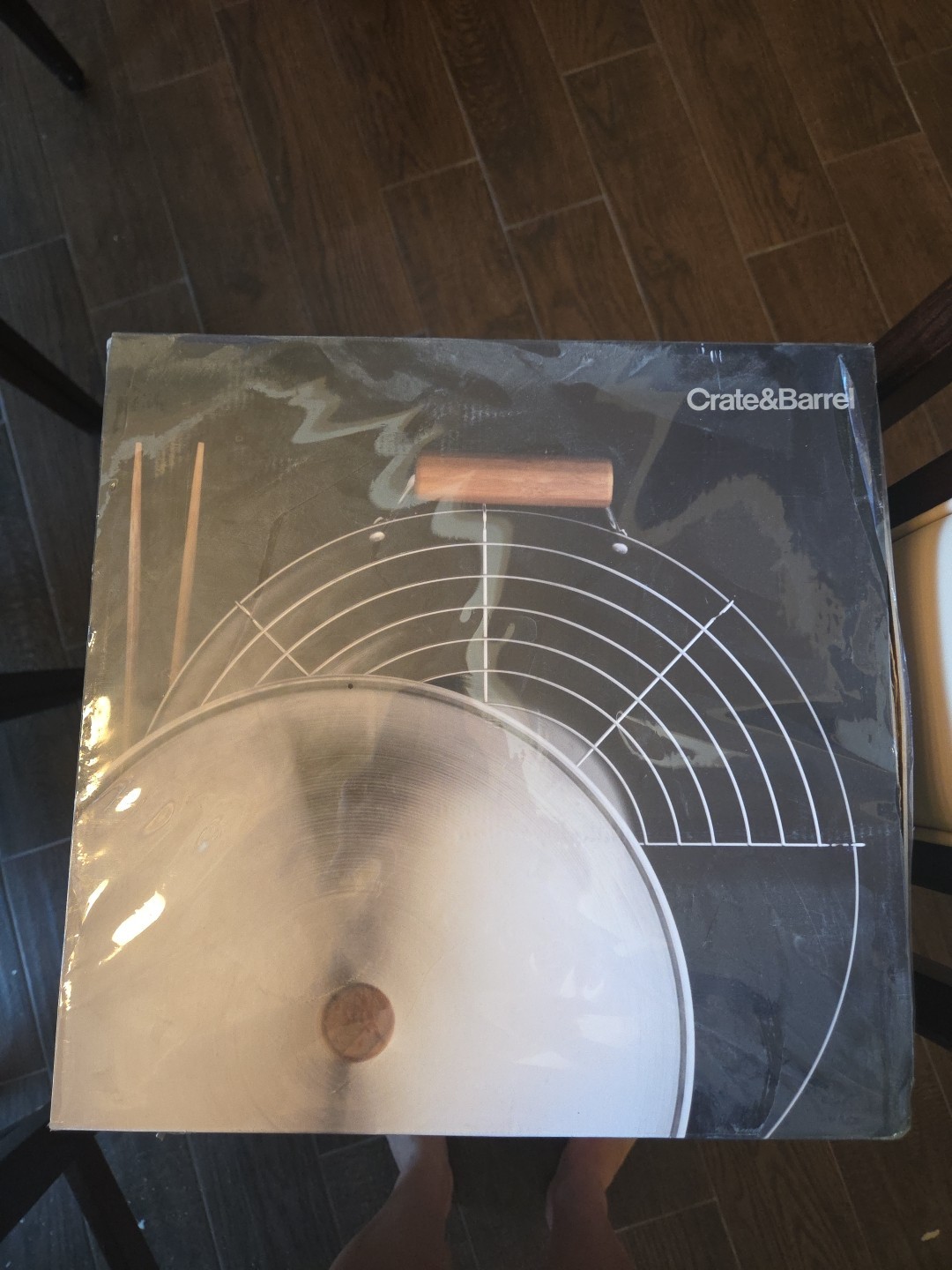 Crate and Barrel Wok Brand New Never Used in box & paper, Utensils chop sticks