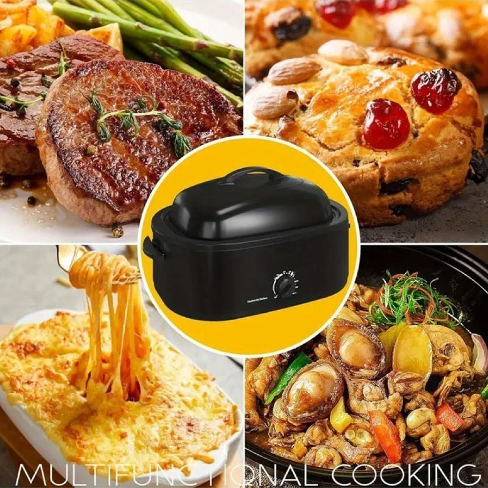 Electric Roaster Oven 16 Quart, Self-Basting Lid & Steel Rack, Countertop Cooker