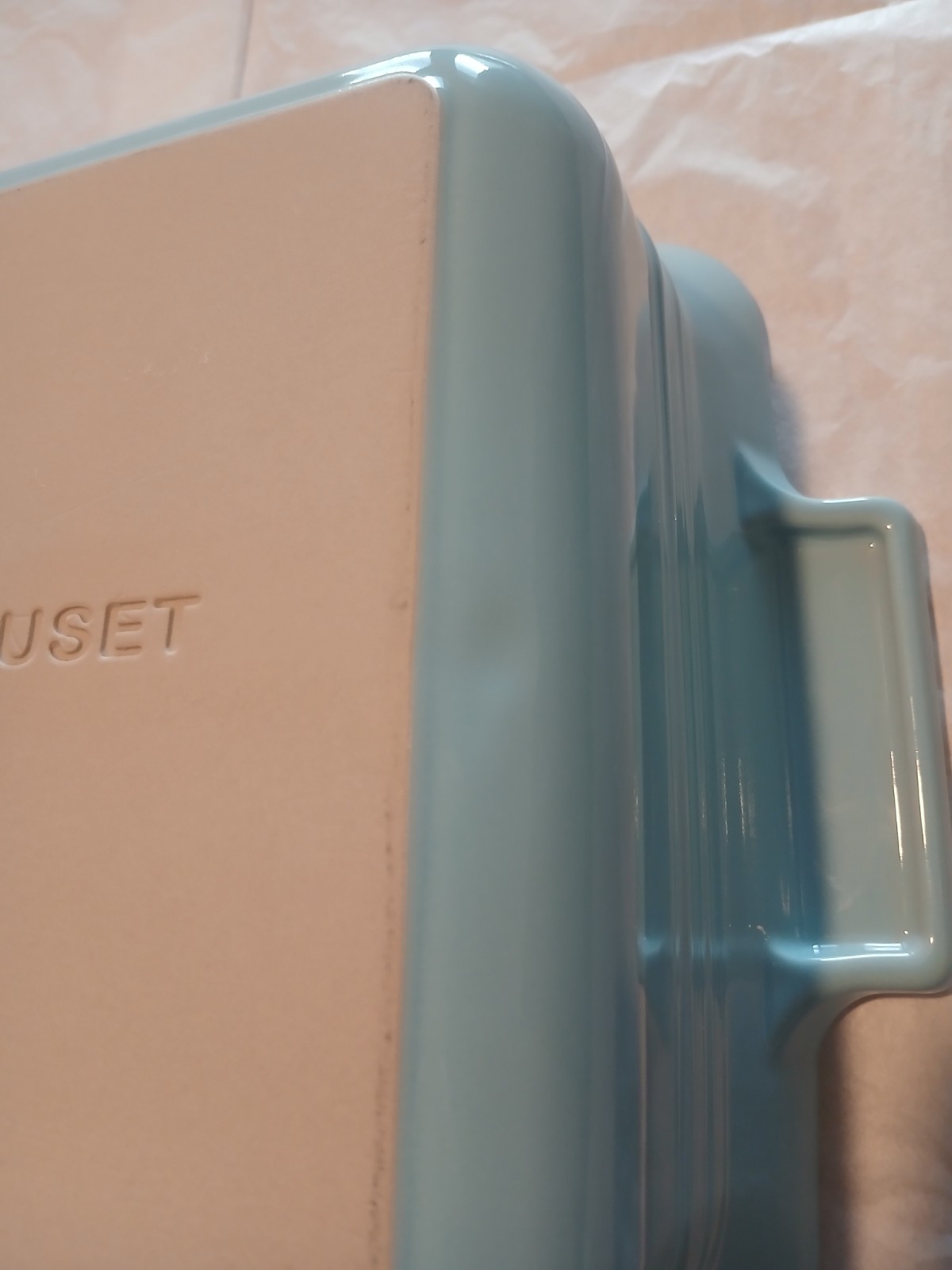 Le Creuset Seconds Stoneware 23cm/3L Square Casserole Dish with Lid, Sky Blue