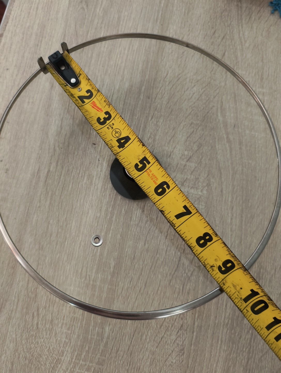 10″ Replacement Glass Metal Cooking Pot Lid with Black Plastic Knob
