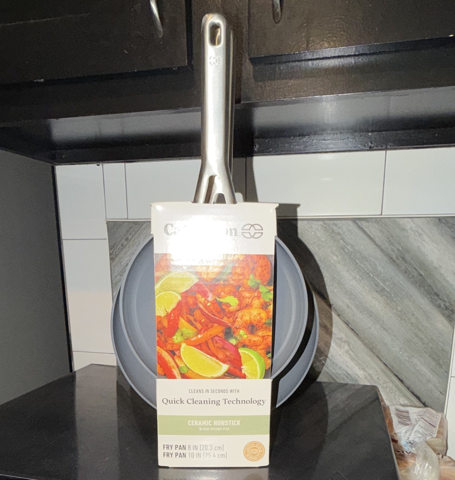 Calphalon Quick Cleaning Ceramic Nonstick Fry Pan Set 8in & 10in Blue