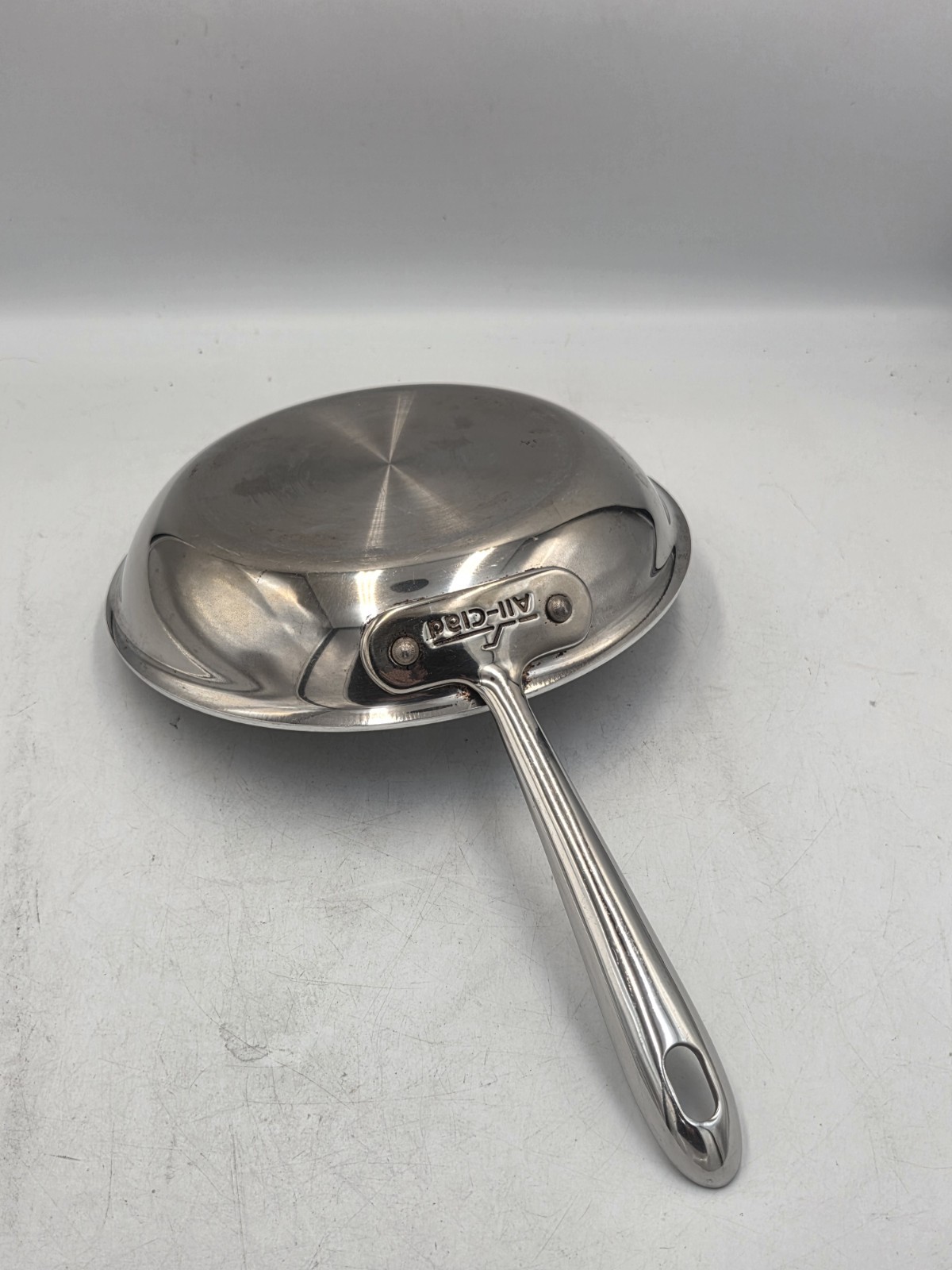 Lot Of 2 ALL CLAD Stainless Steel Saute Fry Pans 8″ and 11″ Very Nice U.S.A