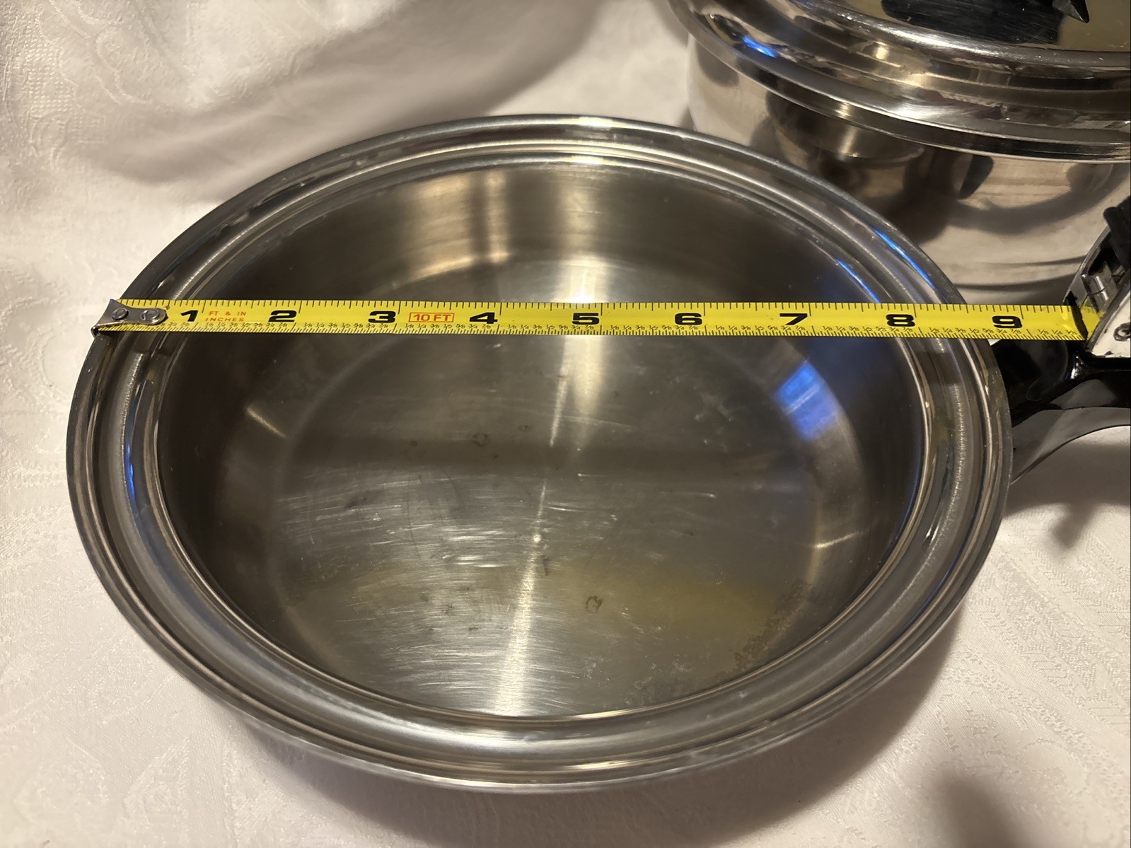 3 Pcs New Era Cookware 7-Ply Core 7″ Skillet Steamer Saucepan Pot & Lid
