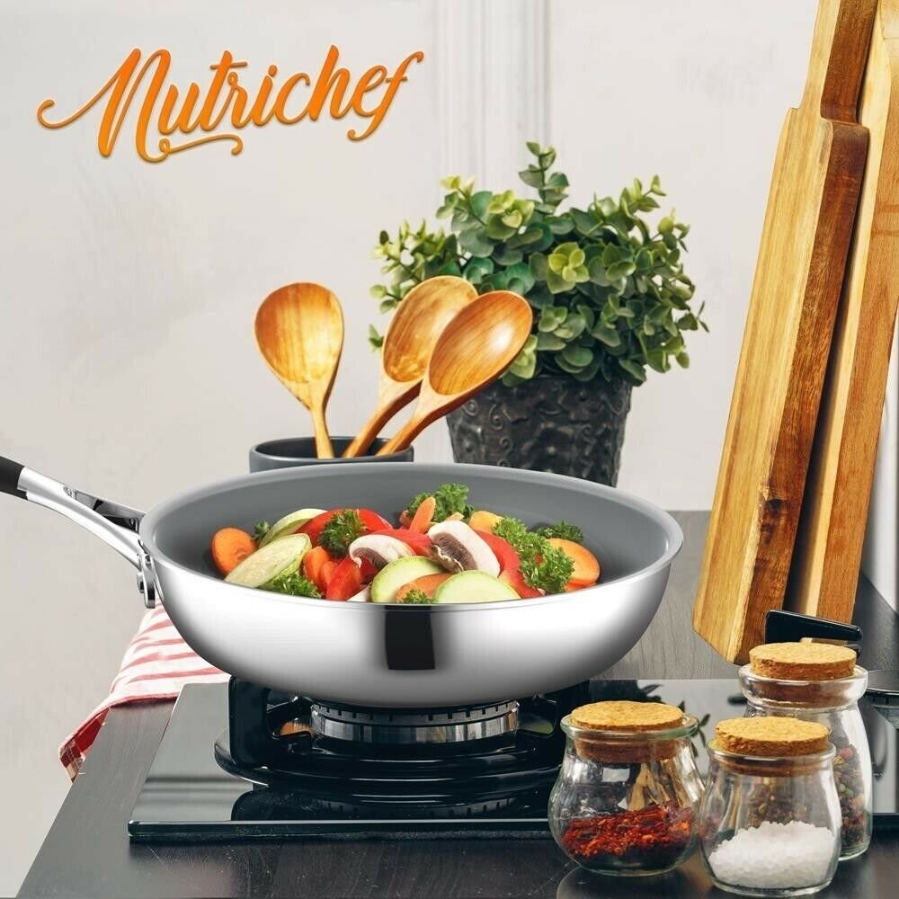 Nutrichef 12 Pcs. Kitchenware Pots & Pans Set-Prestige Ceramic Non-Stick Coating