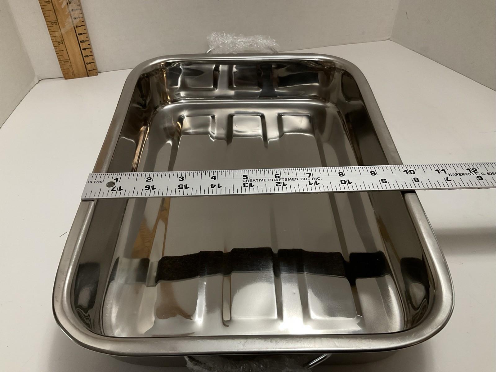 NEW BASIC ESSENTIALS ROASTER PAN & RACK STAINLESS STEEL NIB