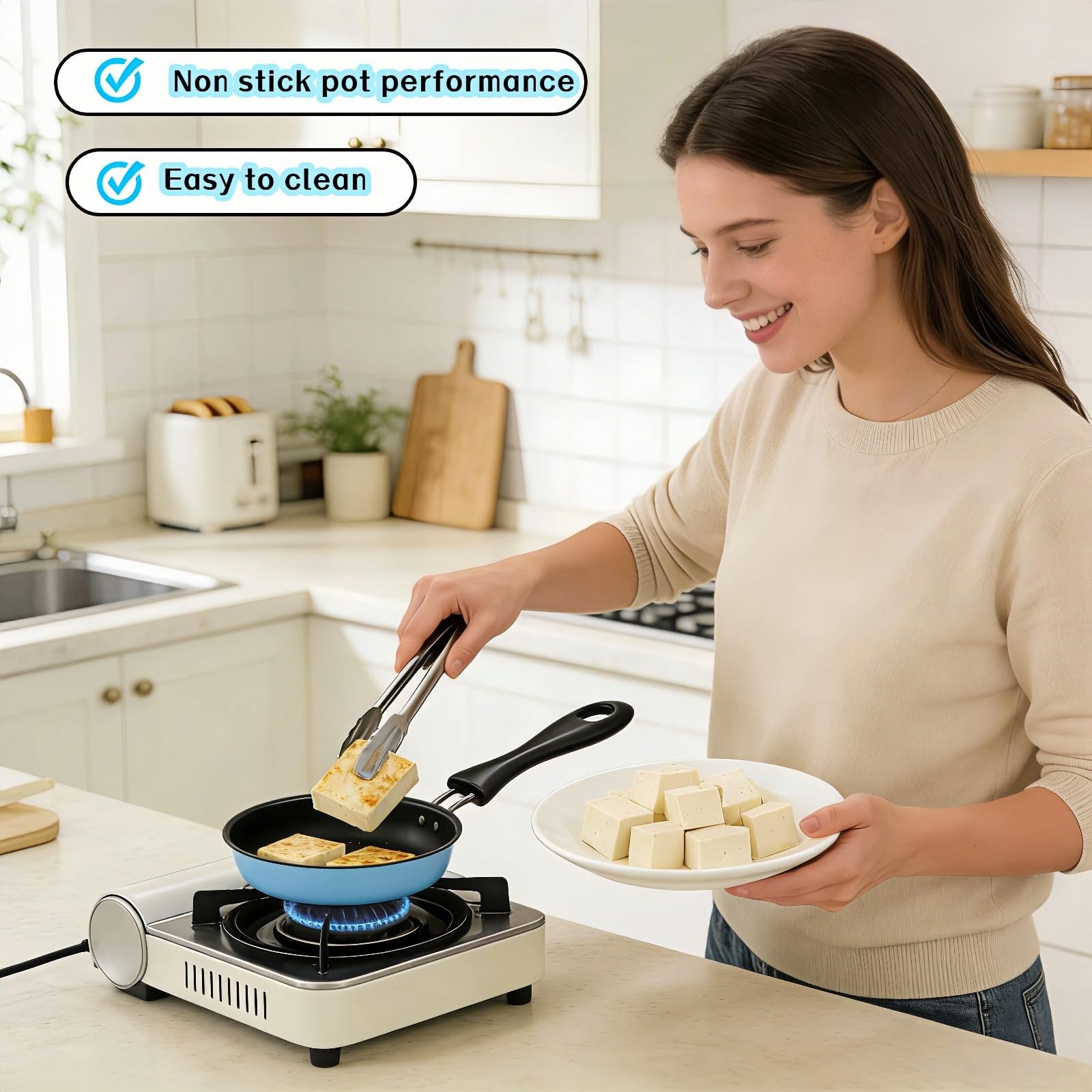 Mini Frying Pan 4.7 Inch Non-Stick Egg Pan for Gas, Induction, Electric Stove