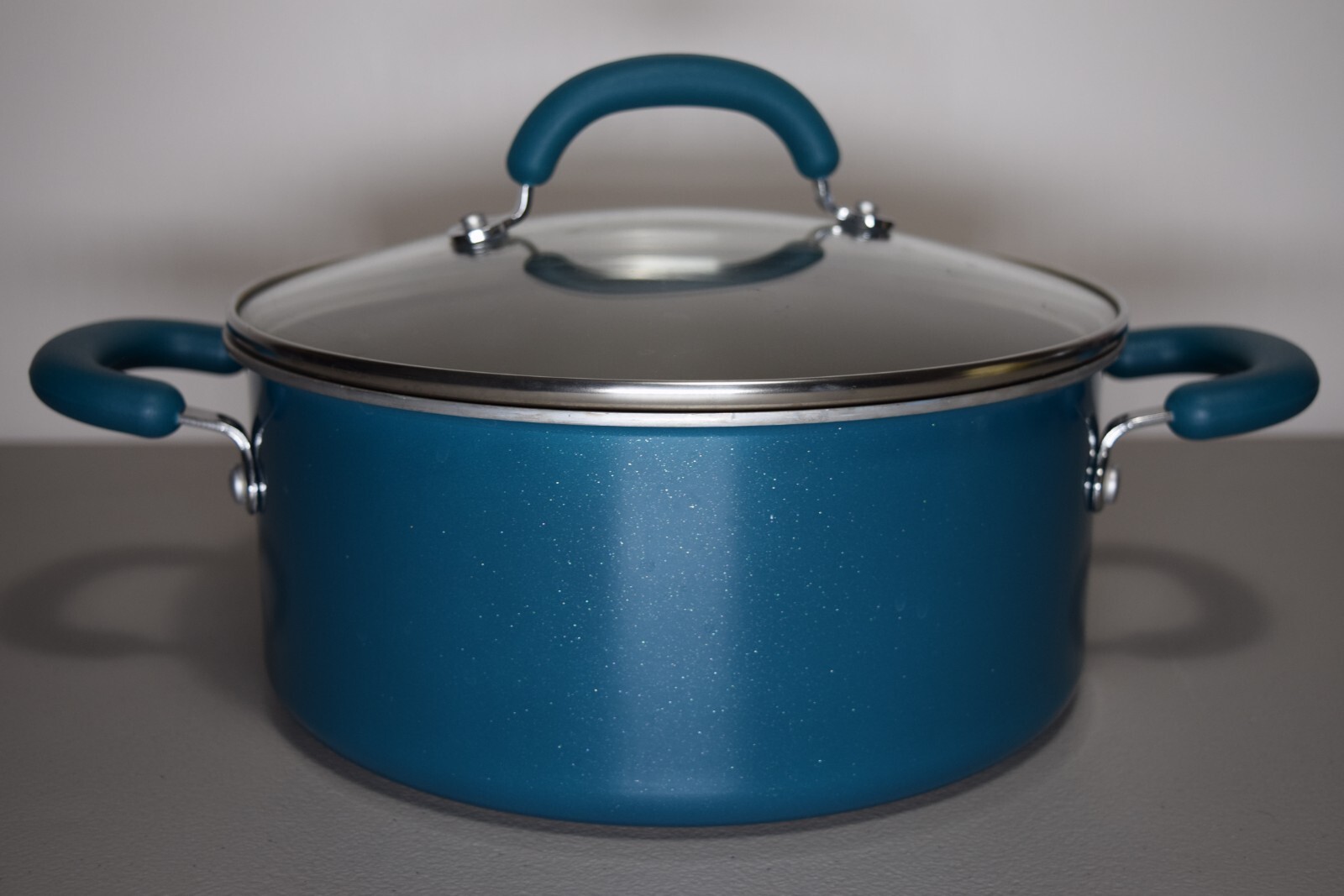 Rachael Ray Dutch Oven 5 QT / 4.7 L Q20T Blue Shimmer With Glass Lid