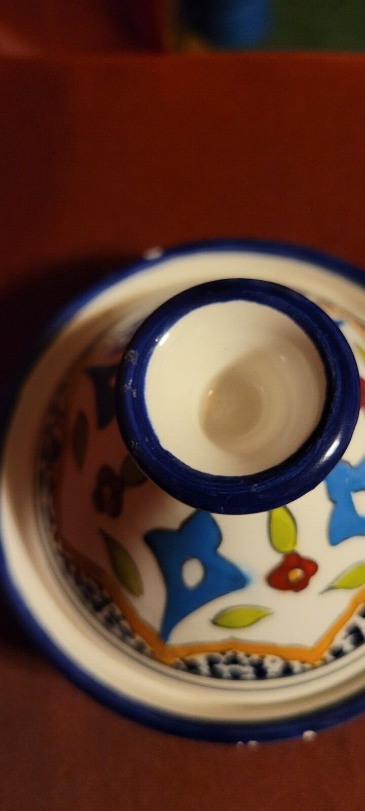 mini Maroccan tagine used for spices and ssuces multicolored.