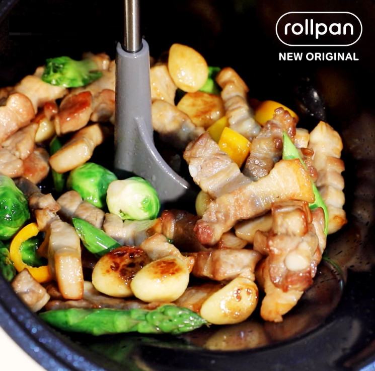 Rollkitchen Rollpan Original Camping Oven Automatic Rotation Cooking Pot Korean=