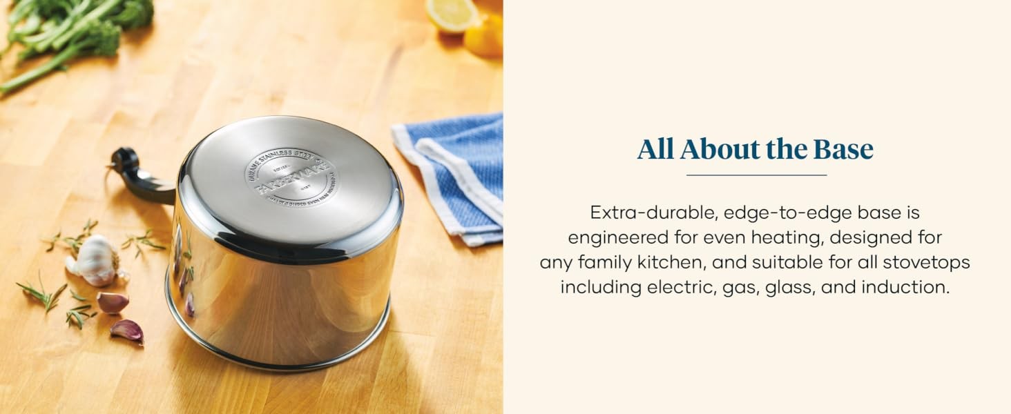 Classic Stainless Steel 2-Quart Mirror Satin Covered Saucepan,Silver,(Pack of 3)