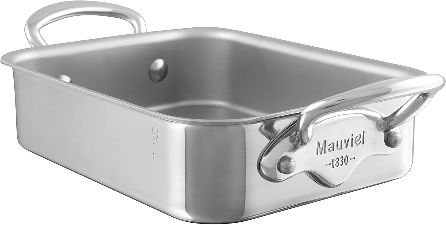 Mauviel M’Minis Stainless Steel Rectangular Roasting Pan, 7.1 X 5.5 Inch