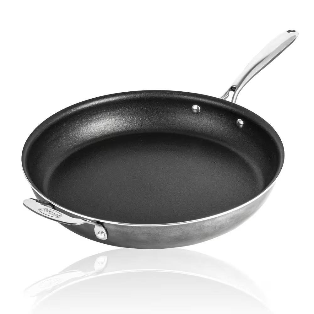 14 In. Aluminum Ultra-Durable Diamond Infused Family Skillet with Helper Handle