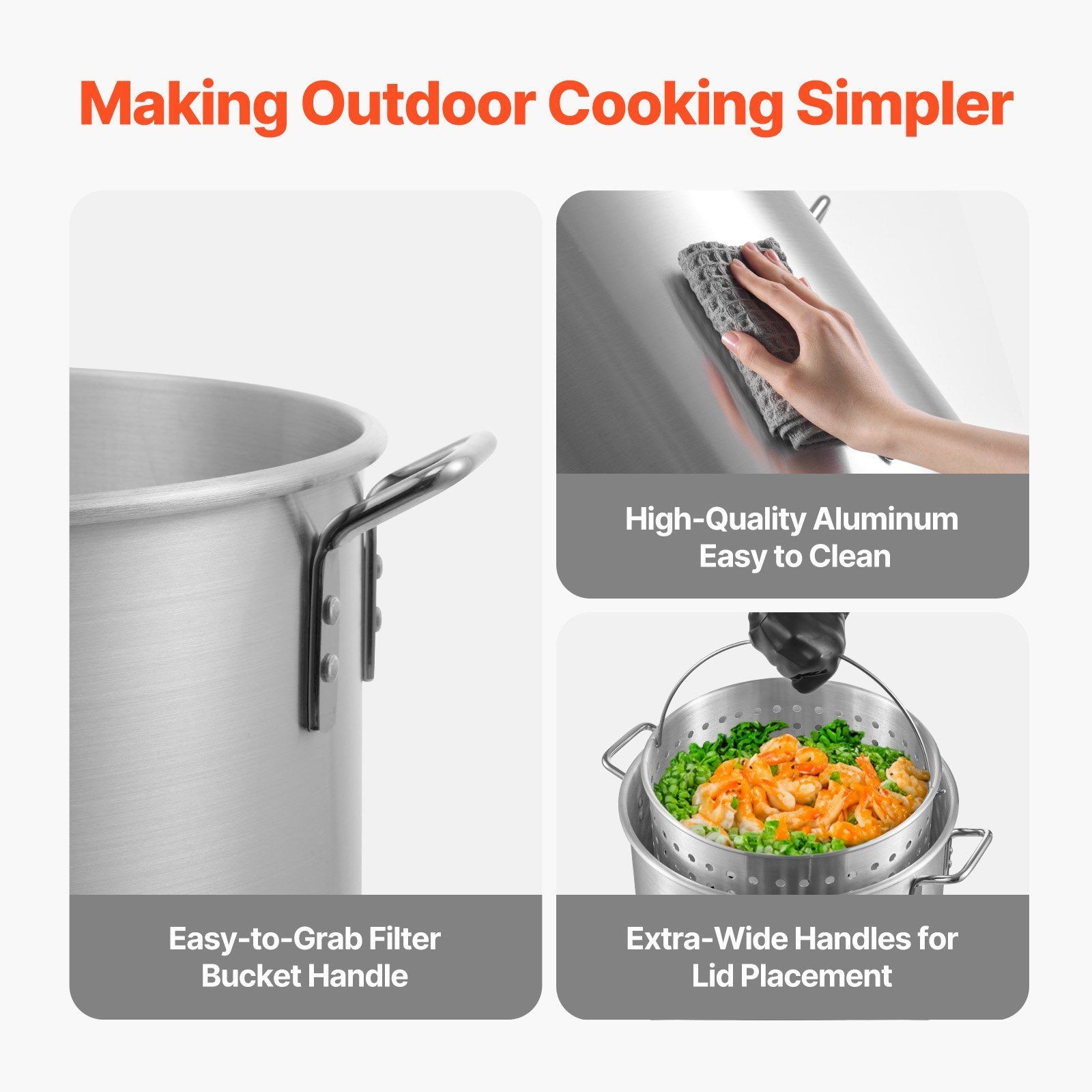 60Qt Seafood Boiling Kit with Oil Filter 100K BTU Outdoor Cooking
