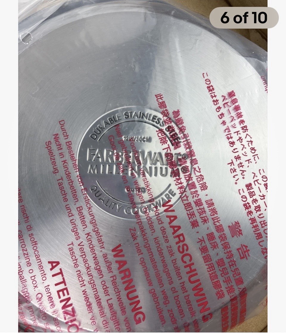 Farberware Millennium 12” SS Everything Pan with Lid, Double Handle New